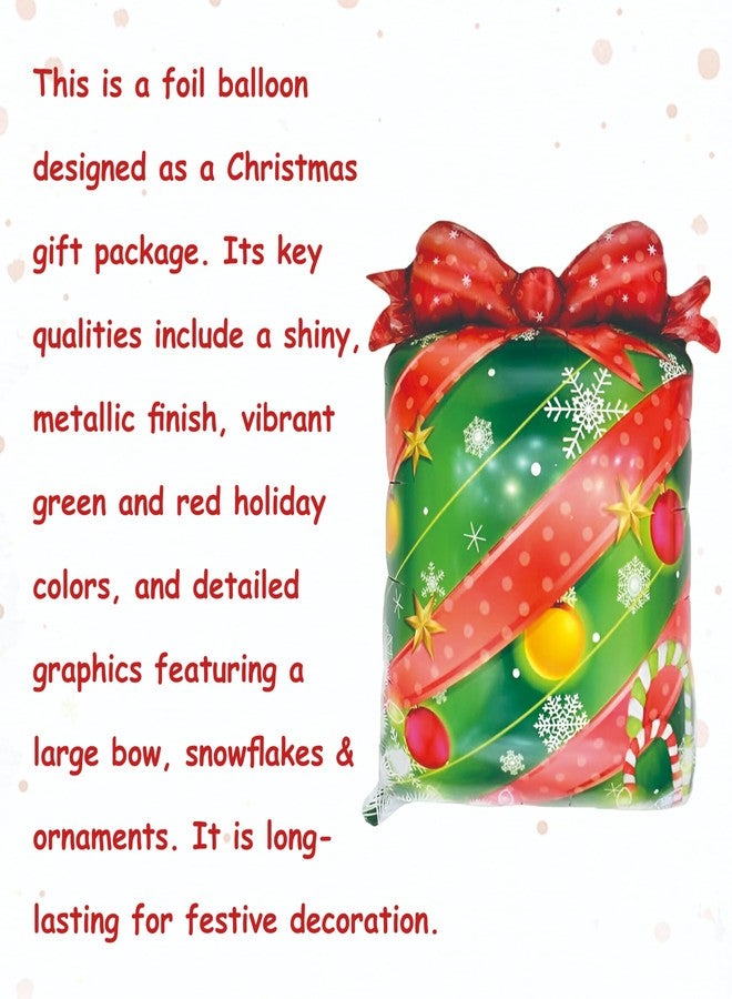 YOURS DECOR Christmas theme foil balloons set, pak of 5 pcs for chrsitmas decoration, santa theme decor, Xmas celebration, home decoration items (Green Gift foil) - Image 3